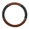 GG54007 - 18" DELUXE STEERING WHEEL CVR BLACK W/ DARK WOOD & CR TRIM