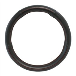 GG54009 - 18" DELUXE STEERING WHEEL CVR BLACK PVC W/ RED STITCHING