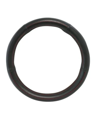 GG54009 - 18" DELUXE STEERING WHEEL CVR BLACK PVC W/ RED STITCHING