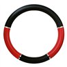 GG54014 - 18" DELUXE STEERING WHEEL CVR BLACK & RED W/ CHROME TRIM
