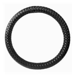 GG54016 - 18" DELUXE STEERING WHEEL CVR FULL BLACK CROSS GRIDS