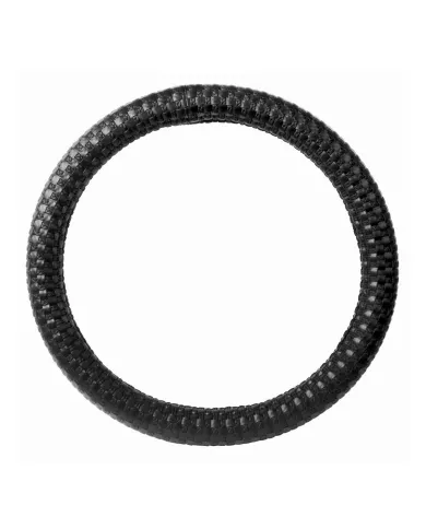 GG54016 - 18" DELUXE STEERING WHEEL CVR FULL BLACK CROSS GRIDS