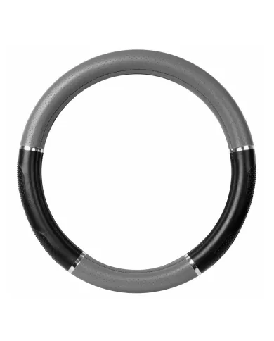 GG54019 - 18" DELUXE STEERING WHEEL CVR GRAY & BLACK W/ HAND GRIPS