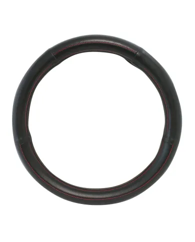 GG54025 - 20" DELUXE STEERING WHEEL CVR BLACK W/ RED STITCHING