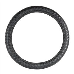 GG54032 - 18" DELUXE STEERING WHEEL CVR FULL BLACK CRISS CROSS