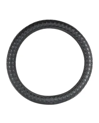 GG54032 - 18" DELUXE STEERING WHEEL CVR FULL BLACK CRISS CROSS