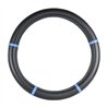 GG54033 - 18" DELUXE STEERING WHEEL CVR FULL BLACK W/ BLUE TRIMS