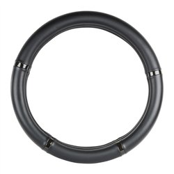 GG54036 - 18" DELUXE STEERING WHEEL CVR BLACK W/ BLACK CARBON TRIMS