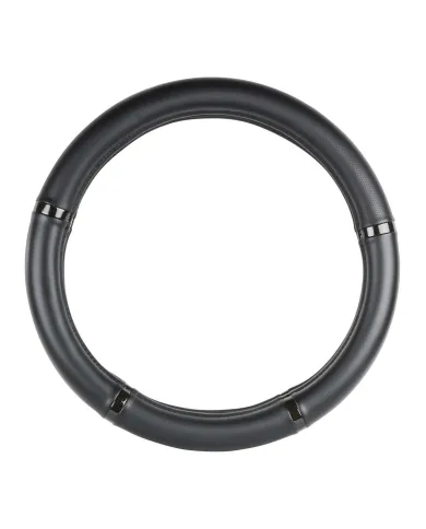 GG54036 - 18" DELUXE STEERING WHEEL CVR BLACK W/ BLACK CARBON TRIMS