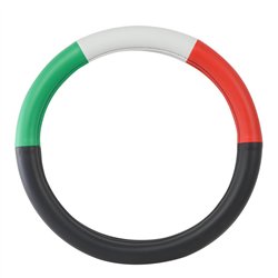 GG54037 - 18" DELUXE STEERING WHEEL CVR HALF BLACK W/RED/WHITE/GREEN