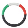 GG54037 - 18" DELUXE STEERING WHEEL CVR HALF BLACK W/RED/WHITE/GREEN