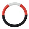 GG54038 - 18" DELUXE STEERING WHEEL CVR HALF BLACK W/RED/WHITE/RED