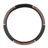 GG54040 - 18" STEERING WHEEL COVER LIGHT WOOD W/BLACK HAND GRIPS