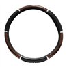 GG54041 - 18" STEERING WHEEL COVER DARK WOOD W/BLACK HAND GRIPS