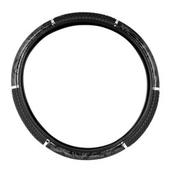 GG54042 - 18" STEERING WHEEL COVER BLACK WOOD W/BLACK HAND GRIPS