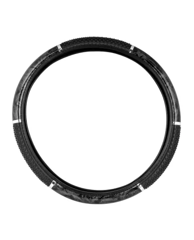 GG54042 - 18" STEERING WHEEL COVER BLACK WOOD W/BLACK HAND GRIPS