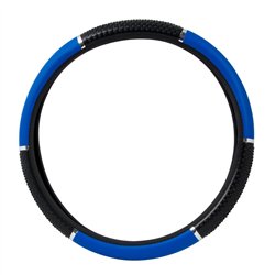 GG54045 - 18" STEERING WHEEL COVER BLUE W/ BLACK HAND GRIPS