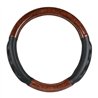 GG54050 - 18" DELUXE+ STEERING WHEEL CVR DARK WOOD W/BLACK COMFORT PAD