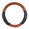 GG54051 - 18" DELUXE+ STEERING WHEEL CVR LIGHT WOOD W/BLACK COMFORT PAD