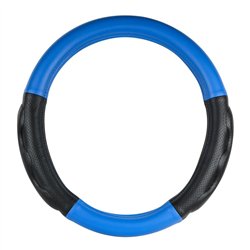 GG54052 - 18" DELUXE+ STEERING WHEEL CVR MATTE BLUE W/BLACK COMFORT PAD