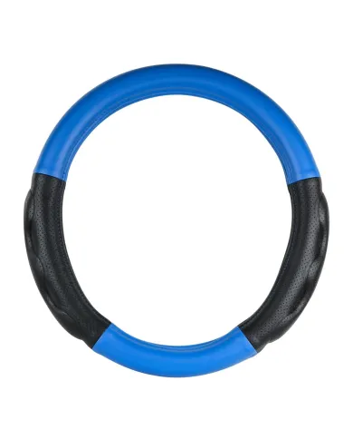 GG54052 - 18" DELUXE+ STEERING WHEEL CVR MATTE BLUE W/BLACK COMFORT PAD