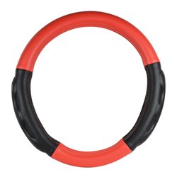 GG54053 - 18" DELUXE+ STEERING WHEEL CVR MATTE RED W/BLACK COMFORT PAD