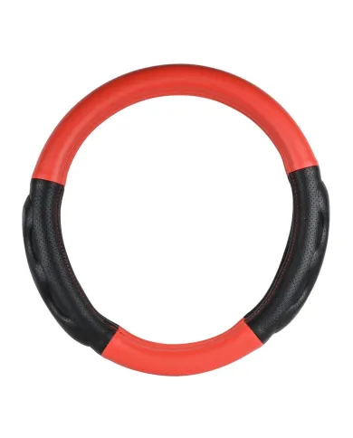 GG54053 - 18" DELUXE+ STEERING WHEEL CVR MATTE RED W/BLACK COMFORT PAD