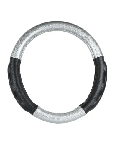 GG54055 - 18" DELUXE+ STEERING WHEEL CVR SILVER CARBON W/COMFORT PAD