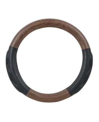 GG54057 - 18" DELUXE+ STEERING WHEEL CVR MATTE DARK WOOD W/ COMFORT