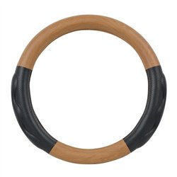 GG54058 - 18" DELUXE+ STEERING WHEEL CVR MATTE LIGHT WOOD W/ COMFORT