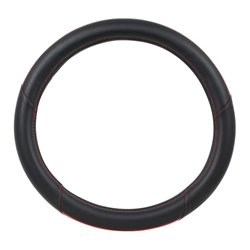 GG54065 - 18" DELUXE STEERING WHEEL CVR CENTER RED & BLACK