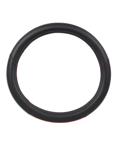 GG54065 - 18" DELUXE STEERING WHEEL CVR CENTER RED & BLACK