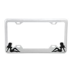 GG60193 - CR. LICENSE PLATE FRAME W/ BLACK NUDE