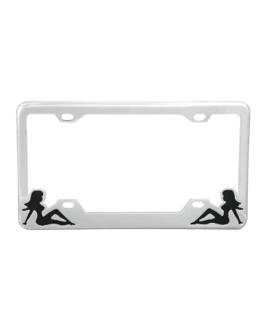 GG60193 - CR. LICENSE PLATE FRAME W/ BLACK NUDE