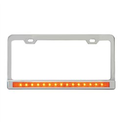 GG60450 - CR. 2 HOLES LIC. FRAME W/12" AMBER/AMBER LED & CR. PL BEZEL
