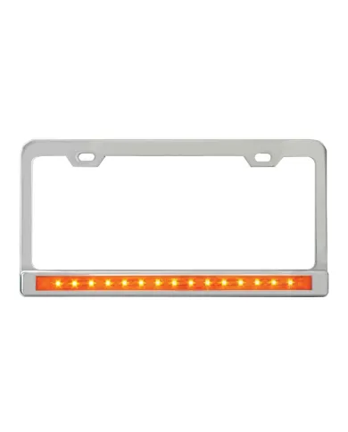 GG60450 - CR. 2 HOLES LIC. FRAME W/12" AMBER/AMBER LED & CR. PL BEZEL
