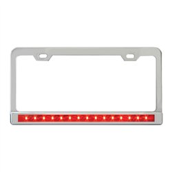 GG60452 - CR. 2 HOLES LIC. FRAME W/12" RED/RED LED & CR. PL BEZEL