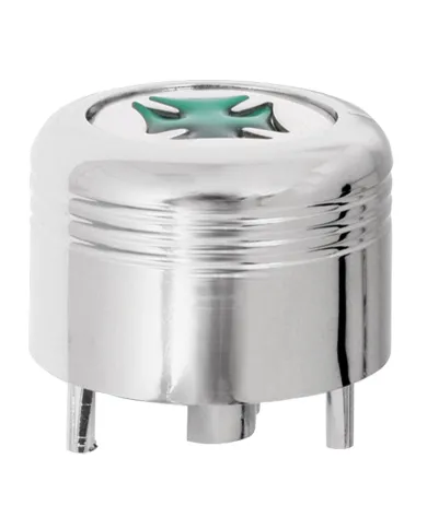 GG66963 - CR. PLASTIC A/C KNOB W/GREEN IRON CROSS FOR PETE