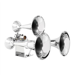 GG69991 - CR. HEAVY DUTY TRAIN HORN W/ S.S. "L" BASE BRACKET 12V/24V