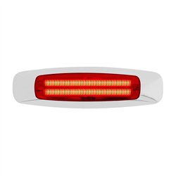 GG74843 - 5-3/4" RECT. PRIME RED/CLEAR 4 LED MARKER SEALED LIGHT