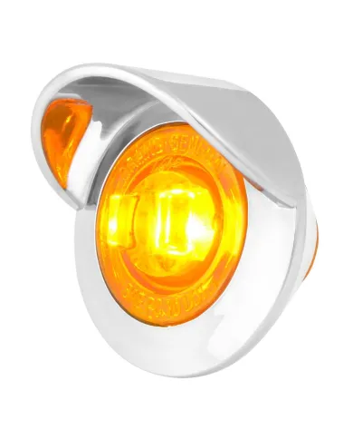 GG75230 - 1-1/4" AMBER/AMBER 1LED DUAL FUNCT. LIGHT W/CR. BEZEL&VISOR