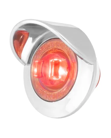 GG75233 - 1-1/4" RED/CLEAR 1LED DUAL FUNCT. LIGHT W/CR. BEZEL&VISOR