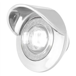 GG75234 - 1-1/4" WHITE/CLEAR 1LED DUAL FUNCT. LIGHT W/CR. BEZEL&VISOR