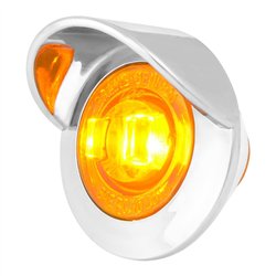 GG75260 - 1" MINI AMBER/AMBER 1LED DUAL FUNCT. LIGHT W/CR. BEZEL&VISOR