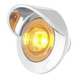 GG75261 - 1" MINI AMBER/CLEAR 1LED DUAL FUNCT. LIGHT W/CR. BEZEL&VISOR