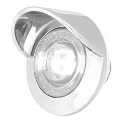 GG75264 - 1" MINI WHITE/CLEAR 1LED DUAL FUNCT. LIGHT W/CR. BEZEL&VISOR