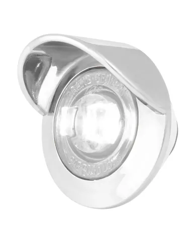 GG75264 - 1" MINI WHITE/CLEAR 1LED DUAL FUNCT. LIGHT W/CR. BEZEL&VISOR
