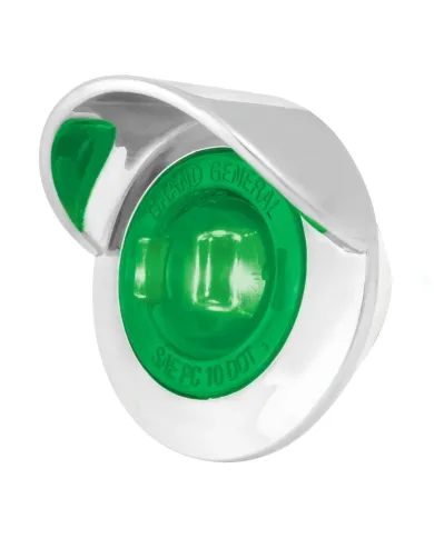 GG75266 - 1" MINI GREEN/GREEN 1LED DUAL FUNCT. LIGHT W/CR. BEZEL&VISOR