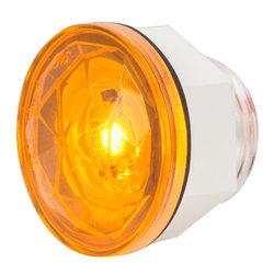 GG75300 - 1-1/4" AMBER/AMB DIAMOND LENS 1 LED DUAL FUNT. LIGHT W/ NUT