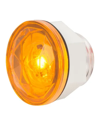 GG75300 - 1-1/4" AMBER/AMB DIAMOND LENS 1 LED DUAL FUNT. LIGHT W/ NUT